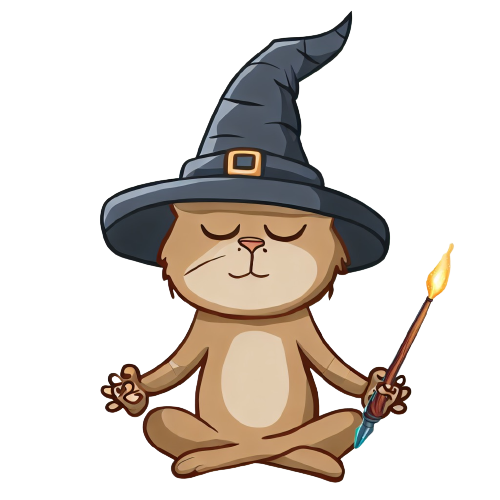 Coding wizard cat